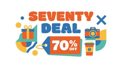 Exciting Action, Seventy Deal Promotion, Online Shopping, Graphic Design, Colorful Environment
