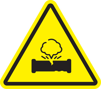 Warning Sign Burst Pipe Hazard
