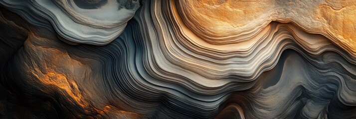 A rock formation with a brown and black color scheme