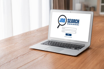 Online job search on modish website for worker to search for job opportunities on the recruitment...