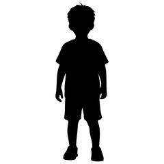 Obraz premium Silhouette of a young boy standing full body.