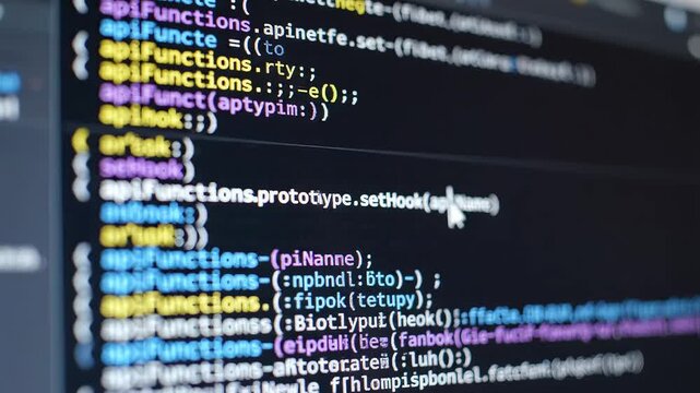 Computer screen displaying lines of code