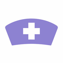 Obraz premium Nurse Cap Icon with White Cross - Healthcare Symbol
