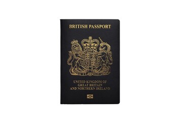 British Passport on a pure white background