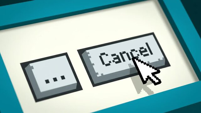 Pixelated cancel button with cursor