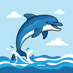 Obraz premium Dolphin Jumping Out Of Water