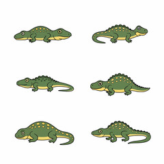 Naklejka premium Crocodile Characters Set