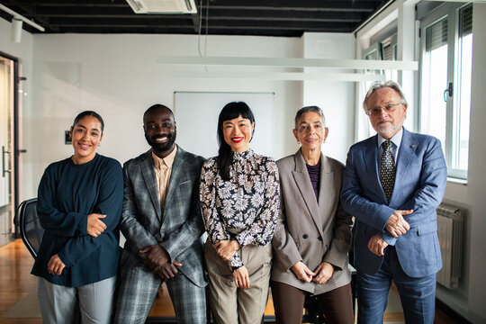Diverse business team portrait in modern office