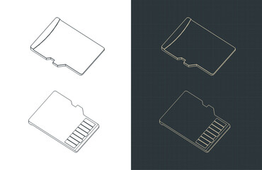 Micro SD card isometric drawings