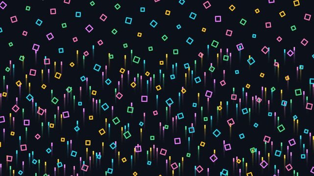 Creating a Bright Night Scene with Colorful Falling Shapes