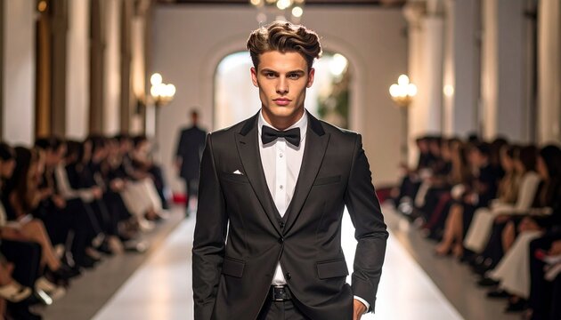 Model auf dem Laufsteg w&auml;hrend einer Fashion Show