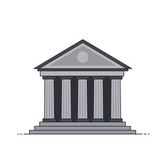 Obraz premium Classic Greek Temple Front Illustration.