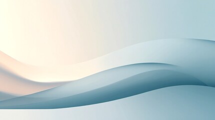 Obraz premium Soft blue abstract background with gentle wavy lines and warm sunlight gradient