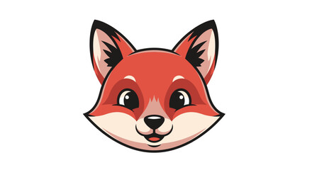 Obraz premium Cute Fox Face Vector Illustration, Adorable Cartoon Animal Head Graphic, Wildlife Icon for Kids Design and Branding