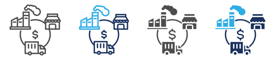supply chain icon sheet with multi concept