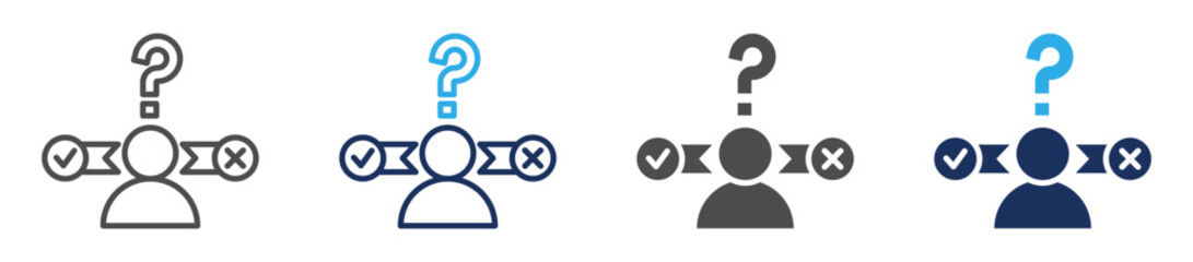 decision making icon sheet with multi concept