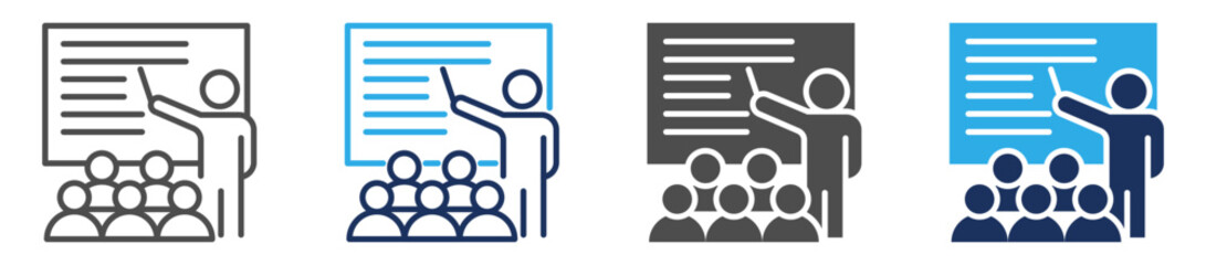 presentation skills icon sheet with multi concept