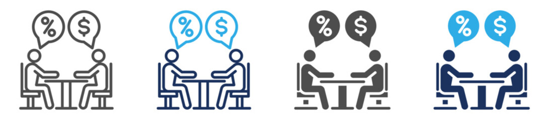 business negotiation icon sheet with multi concept
