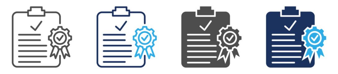 quality management icon sheet with multi concept