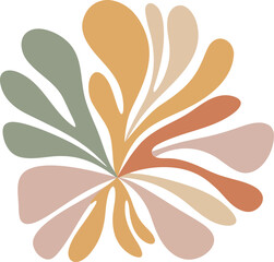 Abstract Petal Burst Floral Vector in Soft Earth Tones