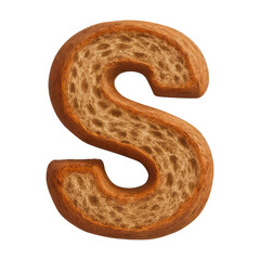 Fototapeta premium PNG Textured bread letter S