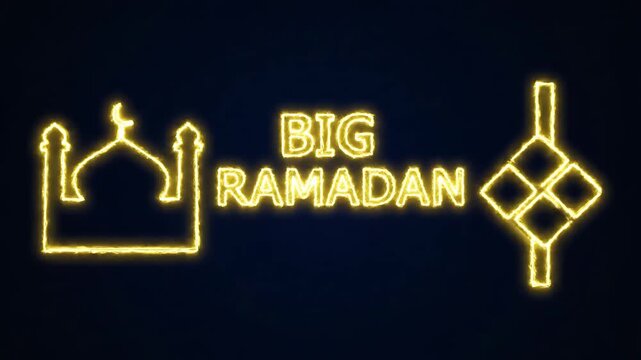 Big Ramadan Sale colorful 3D typography text effect composed of sweet candy sprinkles granules advertising banner graphic design element