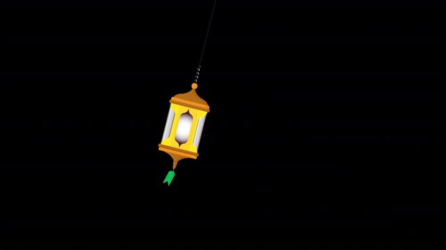 Animated lantern footage glowing with spiritual light symbolizing Ramadan and Eid celebrations in alpha channel
