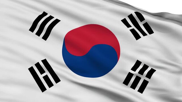 South Korean flag waving in the wind