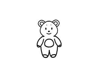 Obraz premium cute bear cartoon can be used as a sticker and coloring sketch with outline