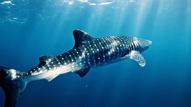 Whale shark swimming in ocean