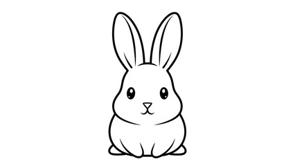 Obraz premium Simple Black and White Rabbit Illustration.