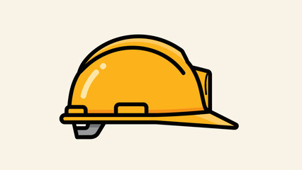 Fototapeta premium Yellow Hard Hat Safety Helmet Illustration.