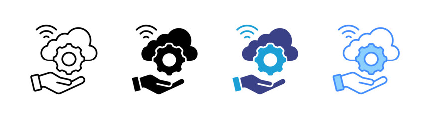 Cloud Service icon set multiple style collection