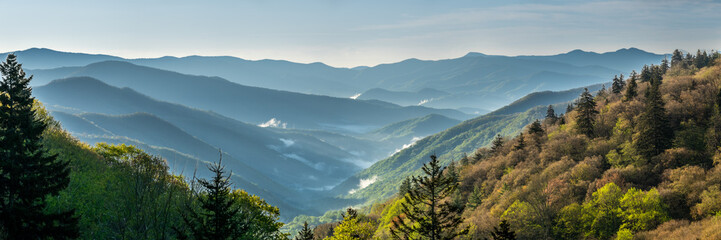 Fog Hangs In The Oconaluftee Valley In Great Smoky Mountains