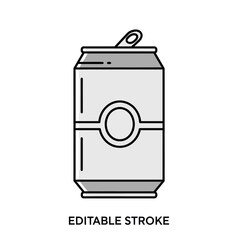 Refreshing Beverage Can Icon, Simple Line Art Design