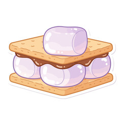 Sweet S'mores Treat: Graham Cracker, Marshmallows, Melted Chocolate