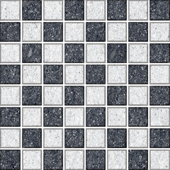 ceramic tile design like a chessboard with a black and white stone texture