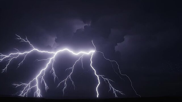 Stormy sky with lightning bolts