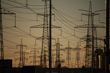 electric power lines in Russia