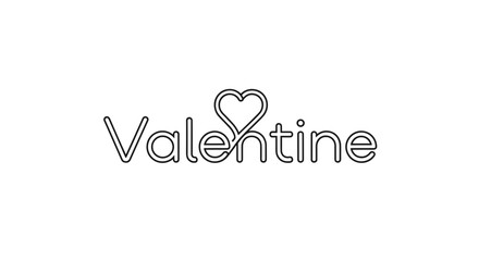 Fototapeta premium Valentine Text with Heart Symbol Design 1.