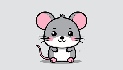 Fototapeta premium Cute Mouse Cartoon Illustration for Kids