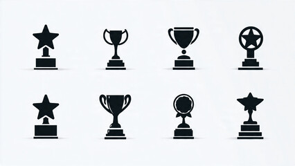 trophy and awards icons set