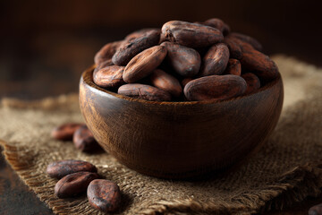 Cocoa beans food background