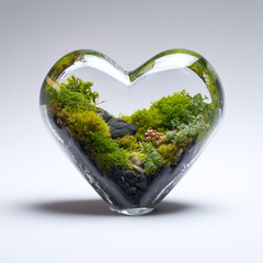 Botanical heart terrarium