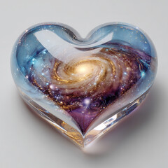 Fantasy glass heart with stars
