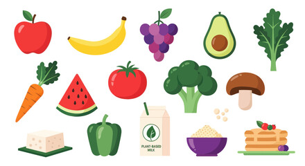 Assortment of Fresh Fruits Vegetables and Dairy Products. © Faiz