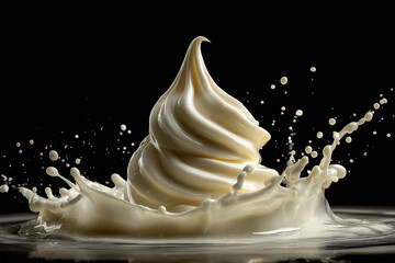 Dairy product splash isolated background