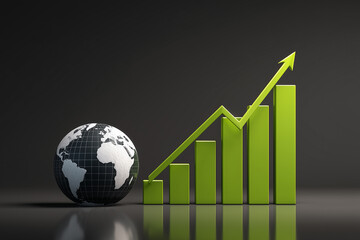 Investment success with rising bar graph