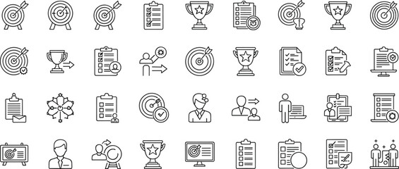 Black and white line of business goals and targets