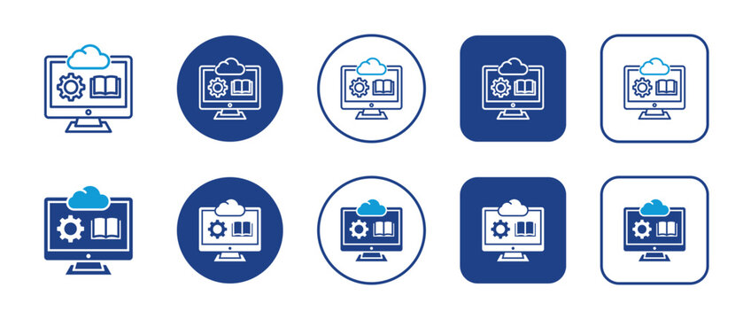 Learning Management Multi-Style Icon Variations Background